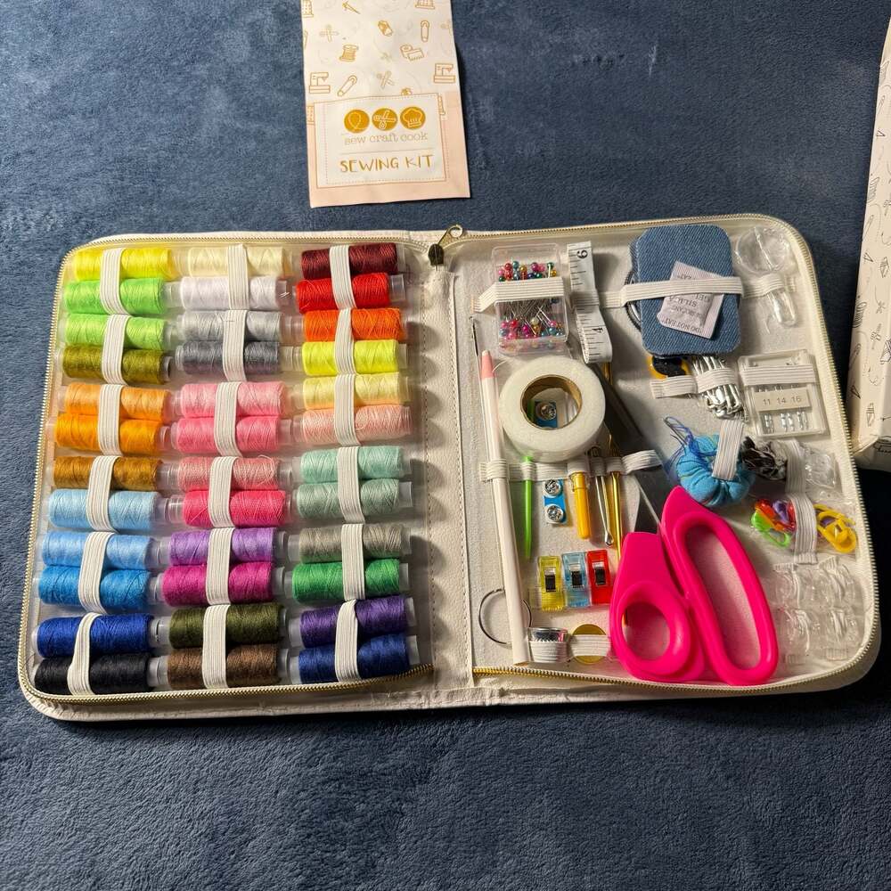 Sew Craft Cook Premium Sewing Kit with Threads, Scissors, and Notions